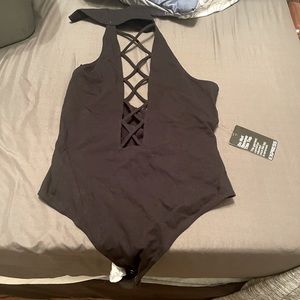 Express Black Choker Bodysuit